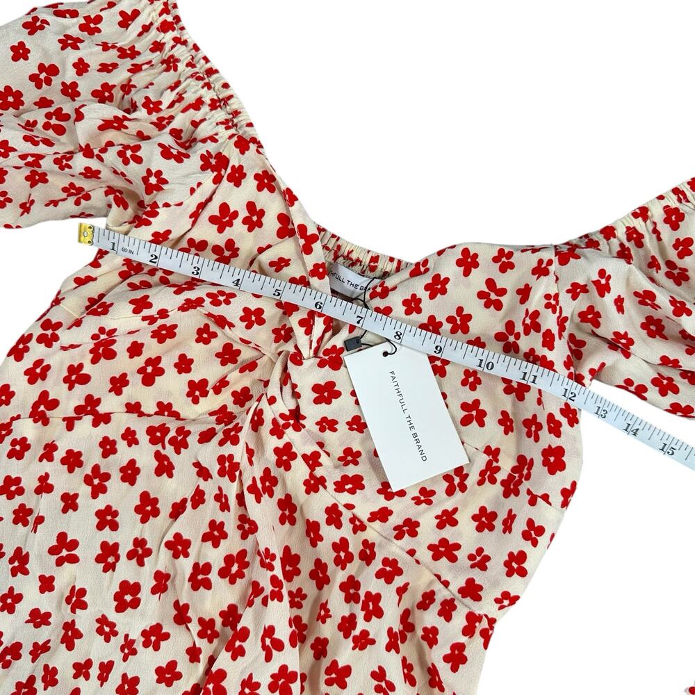 Faithfull The Brand Amias Floral Mini Dress Size 10 - Picture 4 of 8